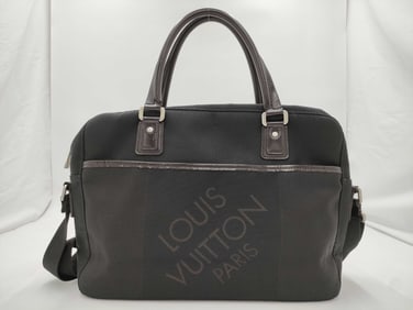 Louis Vuitton Damier Jean Bag in Black Canvas with Leather Trim