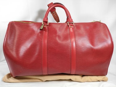 Louis Vuitton Epi Keepall 50 Boston Bag (Red)