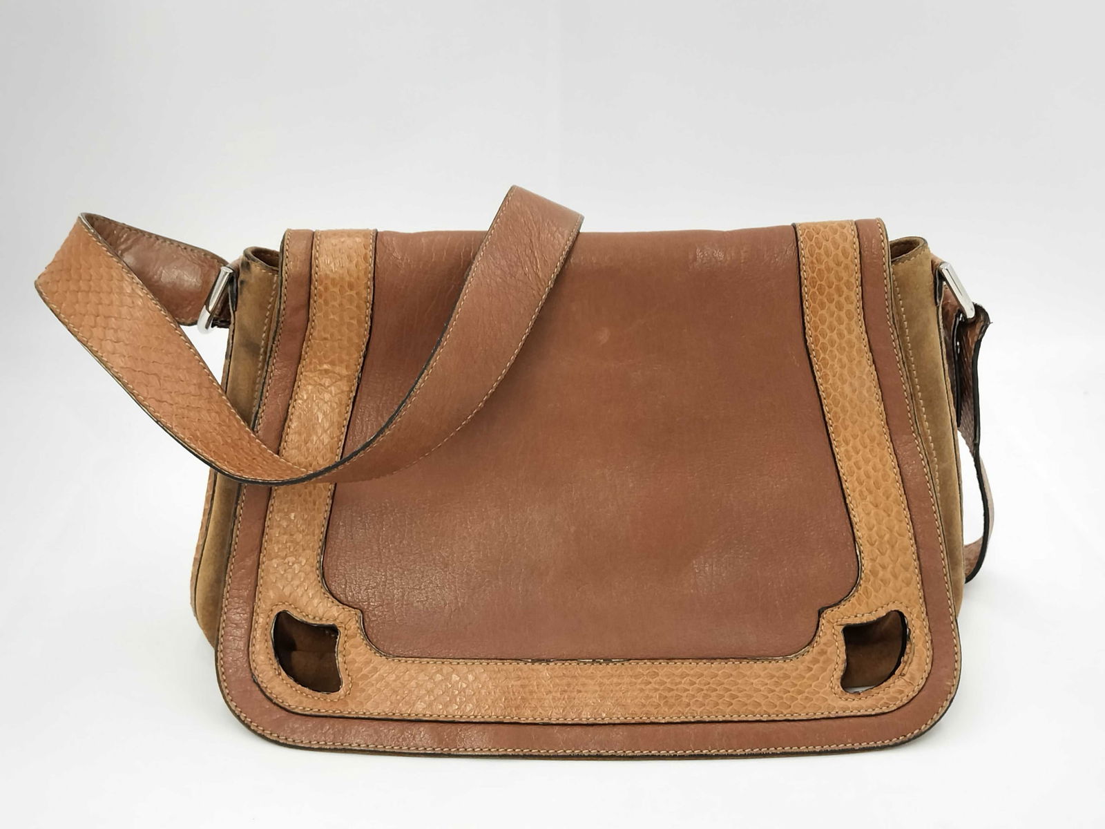 Cartier Marcello Shoulder Bag in Suede and Python Trim (1 of 10)