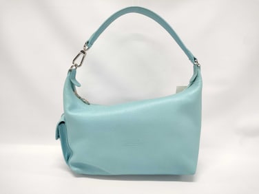 Longchamp Light Blue Leather Shoulder Bag