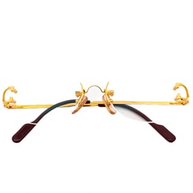 Cartier Rimless Eyeglass Frame Gold Metal