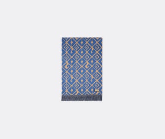 Gucci GG Rhombus jacquard wool blanket in beige and sky blue