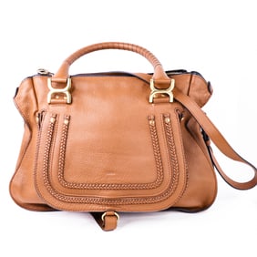 Authentic Chloe Marcie 2-Way Calfskin Leather Satchel – Brown
