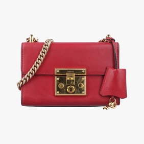 Gucci Padlock Red Leather Shoulder Bag 20cm