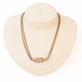 Tiffany & Co. Sterling Silver Double Rope Necklace with Center Knot 17"