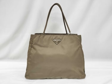 Prada Tessuto Nylon Tote Bag Khaki