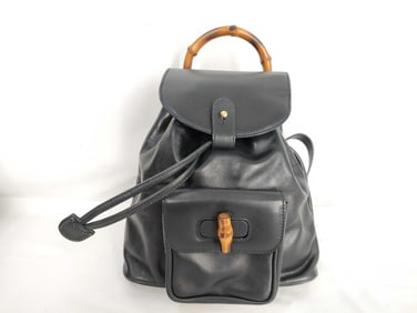Gucci Bamboo Backpack in Black Leather – Vintage Model