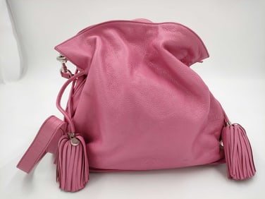 Loewe Flamenco Leather Tassel Fringe Shoulder Bag – Pink