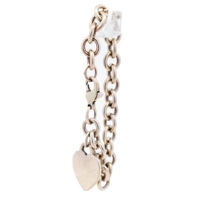 Tiffany & Co. Sterling Silver Heart Tag Bracelet Return to Tiffany 7"