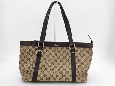 Gucci GG Canvas & Leather Tote Bag