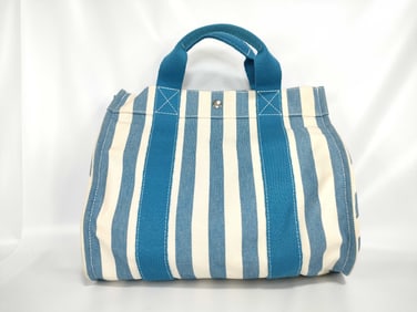 Hermes Blue and White Cannes MM Handbag
