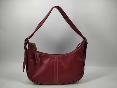 Longchamp Burgundy Leather Shoulder Bag