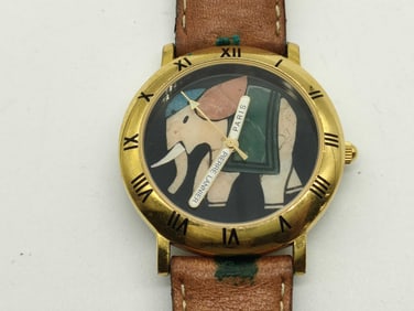 Hunting World Pierre Lanier 34mm Abalone Shell Elephant Watch