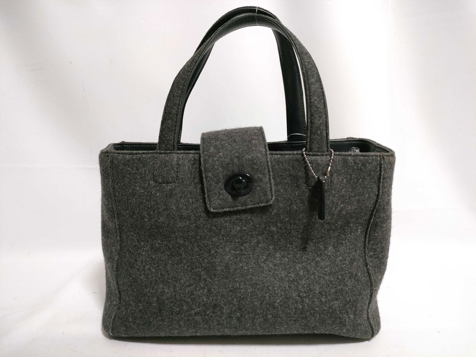 Rare Coach Mini Tote 100% German Wool Felt & Black Glovetanned Leather (1 of 9)