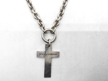 Vintage D&G cross chain necklace in sterling silver huge chunky necklace