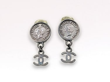 Chanel Coco Mark 96P Coin Earrings