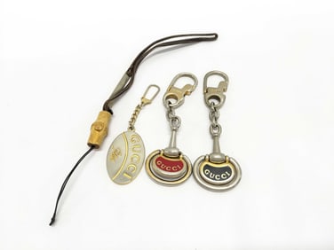 Gucci 4-Piece Logo Keyring & Strap Set