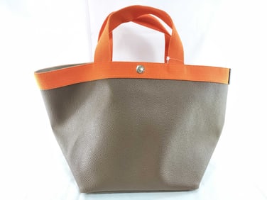 Hervé Chapelier pebbled grain coated canvas tote bag
