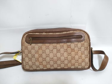 Gucci GG Canvas and Leather Shoulder Bag Vintage
