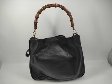 Gucci Bamboo Black Leather 2-Way Shoulder Bag