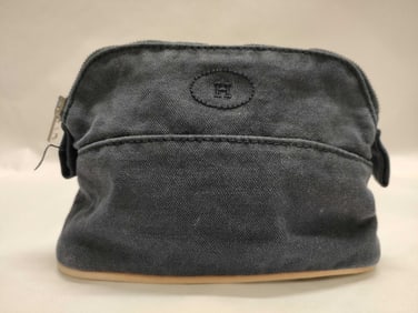 Hermès Bolide pouch in black cotton canvas