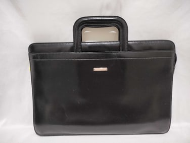 Gucci Black Leather Business Bag with Cut-Out Handles