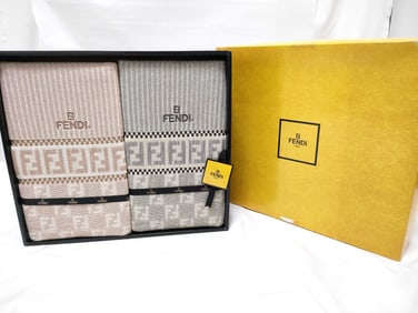FENDI Home Bath Towel Set of 2 Unused