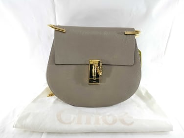 Chloé Beige Leather Chain Shoulder Bag with Dust Bag