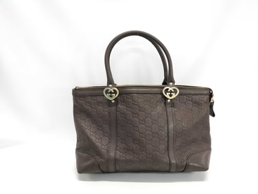 Gucci Guccissima leather Lovely Heart Interlocking G tote bag in brown
