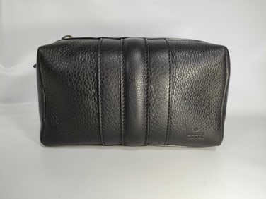 Gucci Black Pebbled Leather Travel Pouch