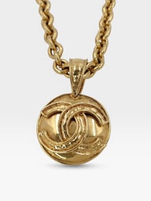 Chanel Gold Metal CC Medallion Chain Necklace, 1994
