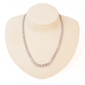 10.00 Carat Natural Diamond Platinum/18k Necklace
