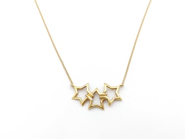 18K Yellow Gold Tiffany & Co. Triple Star Necklace 18"