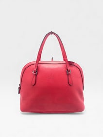 Gucci Dome Satchel in Rose Calfskin Leather