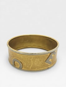 Loewe Gold EP Mixed Up Logo Bangle Bracelet 7.75in