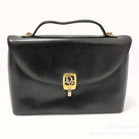 Vintage Dior Black Leather 2-Way Shoulder Bag
