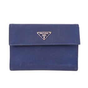 Prada Navy Blue Nylon & Leather Wallet