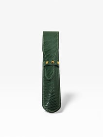 Hermès Verde Green Leather Pencil Case