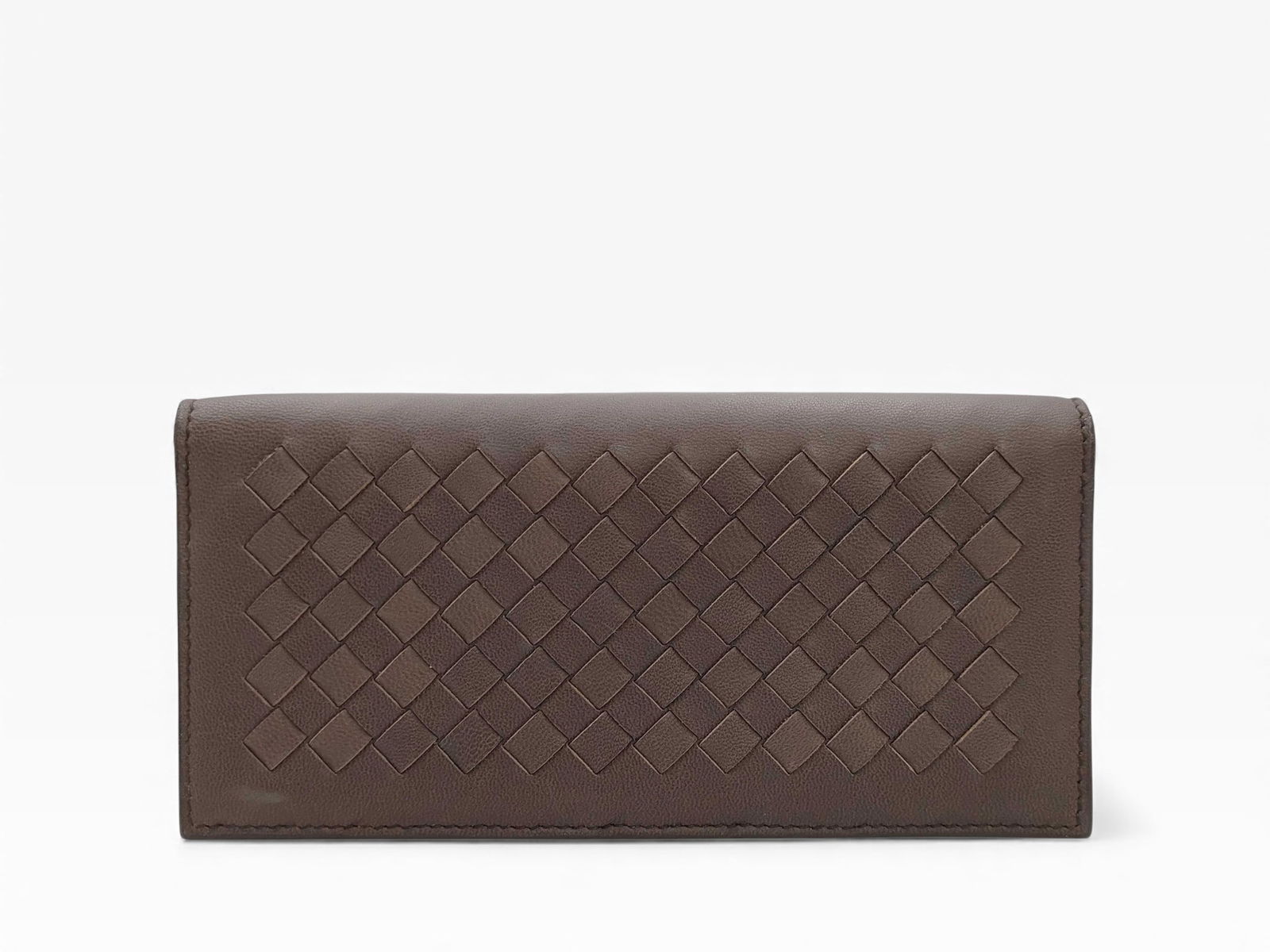 Bottega Veneta Intrecciato Long Brown Leather Wallet w/Box (1 of 9)
