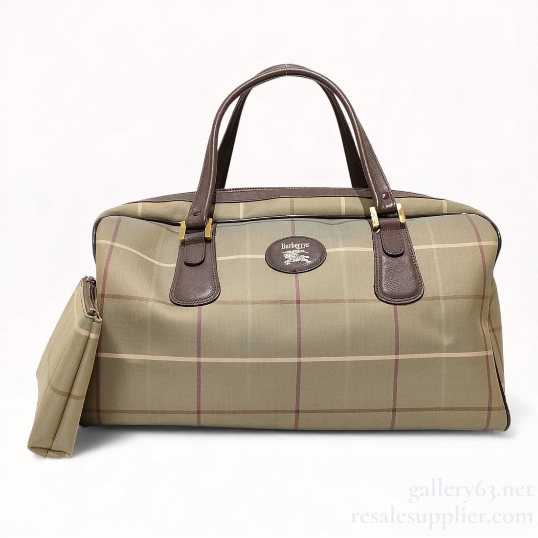 Burberry Novacheck Nylon and Leather Boston Bag with Pouch (1 of 10)