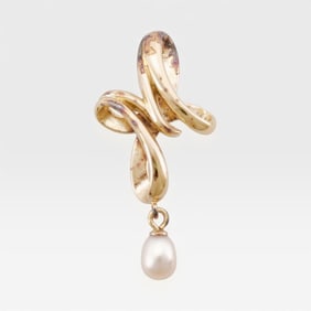 Mikimoto Gold-Plated Sterling Silver Pendant with Pearl 3cm