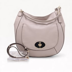 Coach Grey Leather Circle Hobo 2-way Bag
