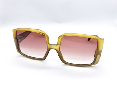 Vintage Dior Oversized Rectangular Smoky Rose Tint Sunglasses