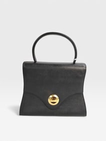 Vintage and Classic Givenchy Black Leather top-handle bag with gold-tone hardware
