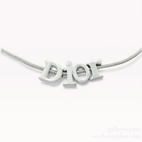 Dior J'adore Silver-Tone Logo Necklace 16"