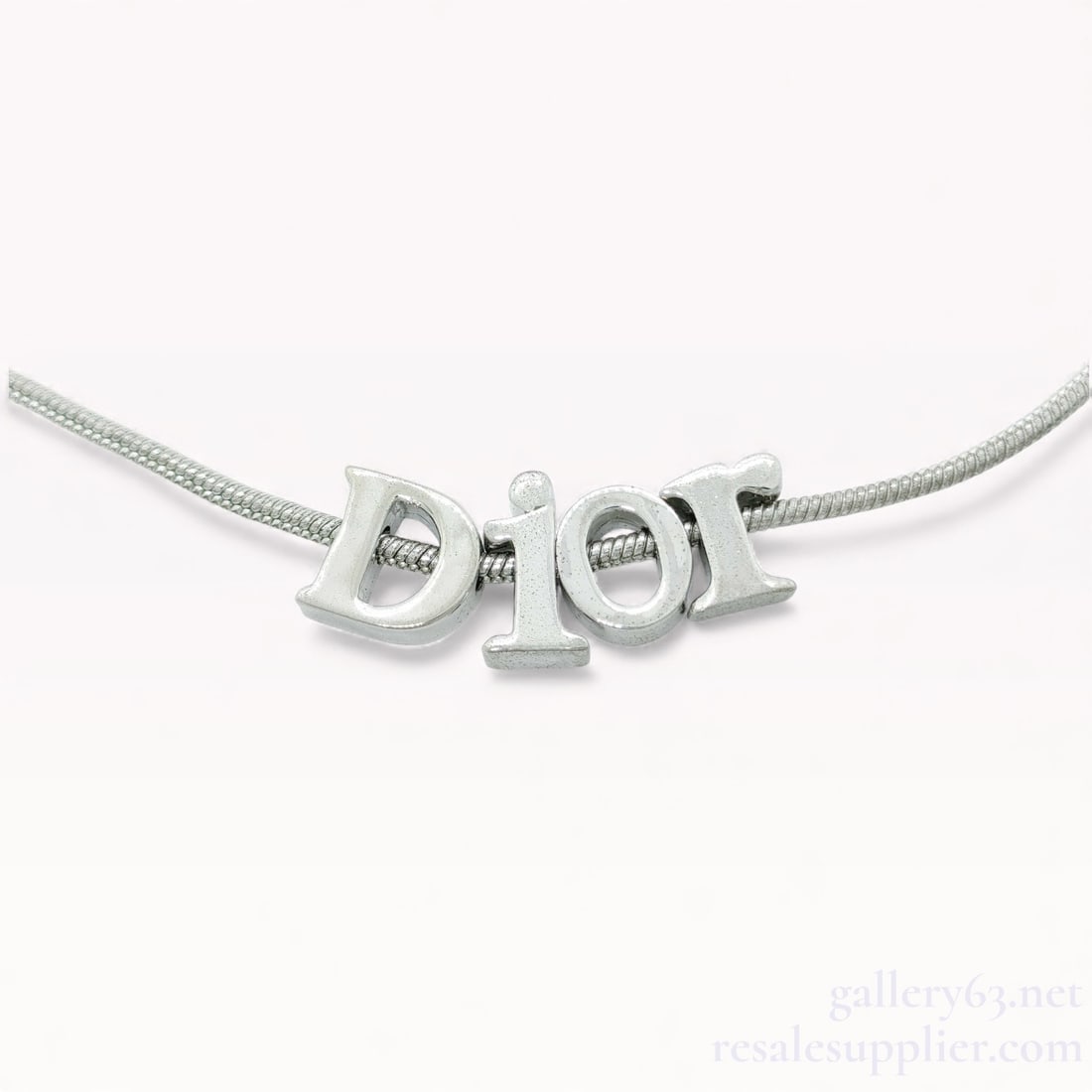 Dior J'adore Silver-Tone Logo Necklace 16" (1 of 10)