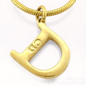 Dior Gold-Plated “D?? Pendant Necklace perfect for Dads or Donnas