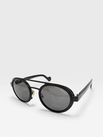 Moncler Black Lacquer Sunglasses with Case and Box