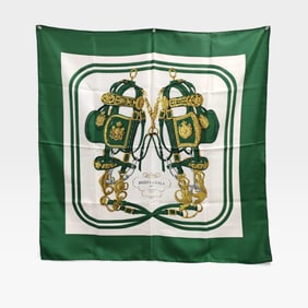 Hermès Scarf 100% Silk BRIDES de GALA Green 90cm w/ Tag
