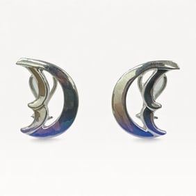 Vintage Tiffany & Co. Paloma Picasso 925 Crescent Moon Clip-on Earrings